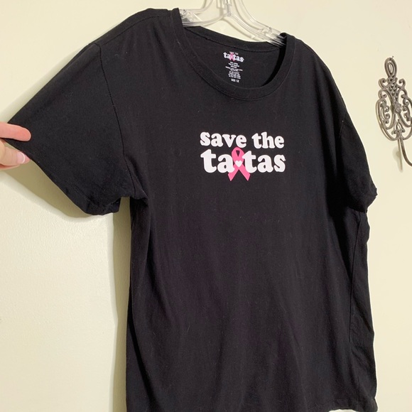 Save The Ta Tas Graphic Tee Sz 1X - Picture 1 of 7